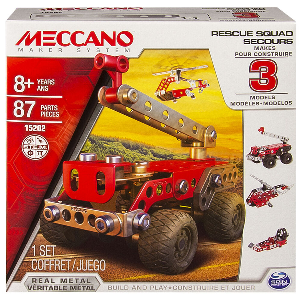 Meccano 3-in-1 Multi Model Rescue Fire Squad Building Set 10Y+ (87 Pieces)