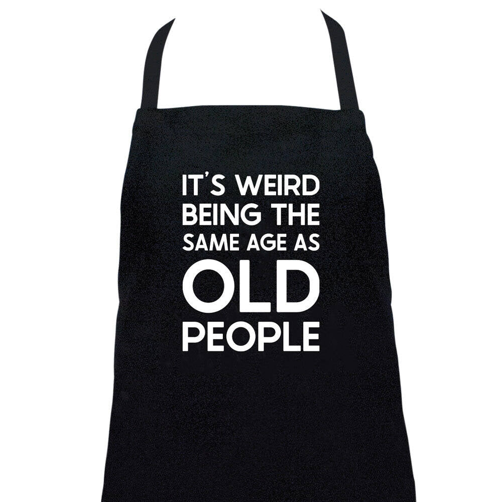 Annabel Trends Screen Print Cotton Kitchen Apron 60x80cm It's Weird Black