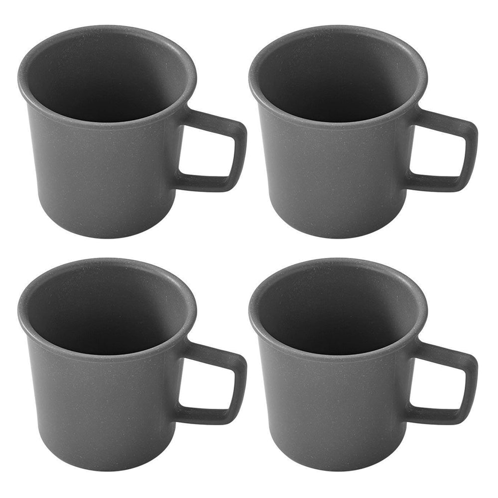 Eco Soulife All Natural Outdoor Camping Reusable Drinking Water Cup Charcoal (4 Pack)