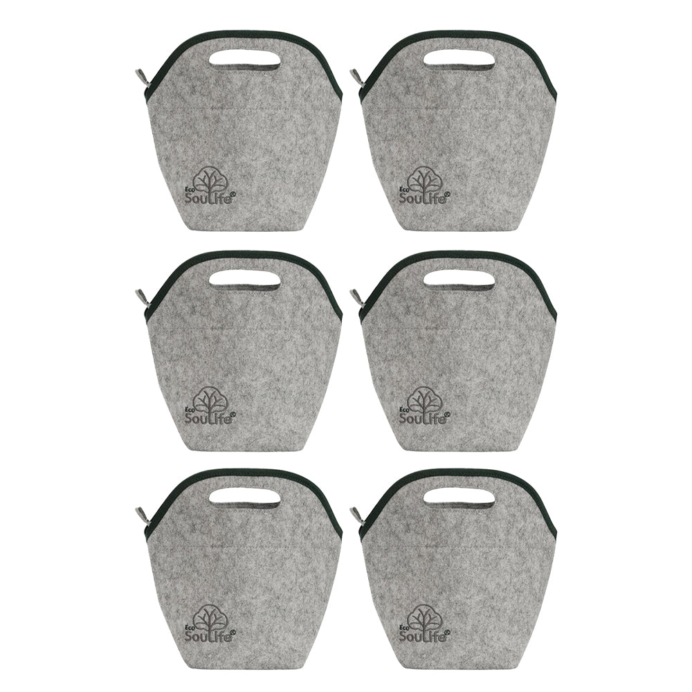 Eco Soulife 2PK EcoSouLife Reusable Insulated Keep Temp Bag/Lunchbag - Grey (3 Pack)