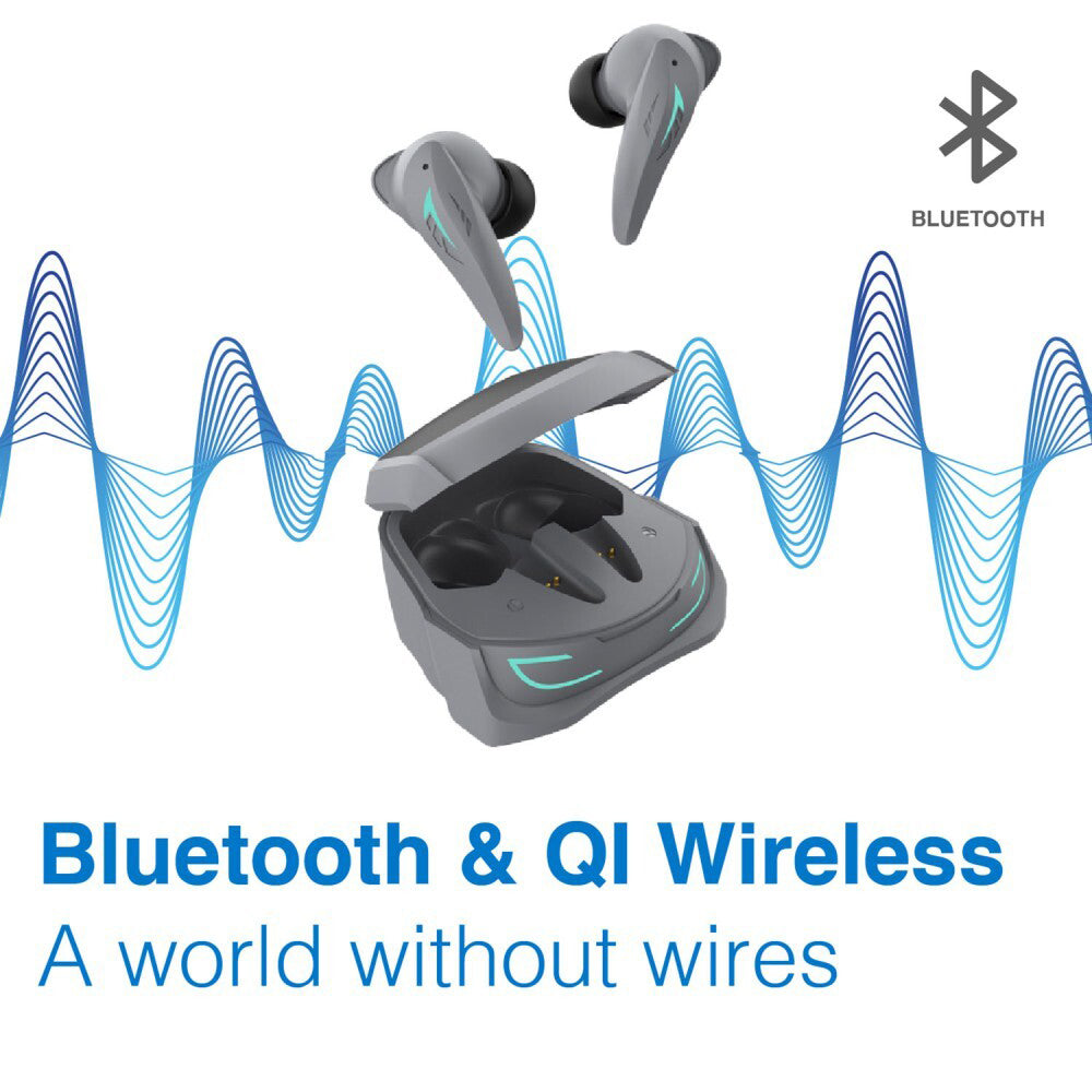 Laser TWS Wireless BT Gaming Earphones w/ Charging Case Noise Cancelling Black — image 2