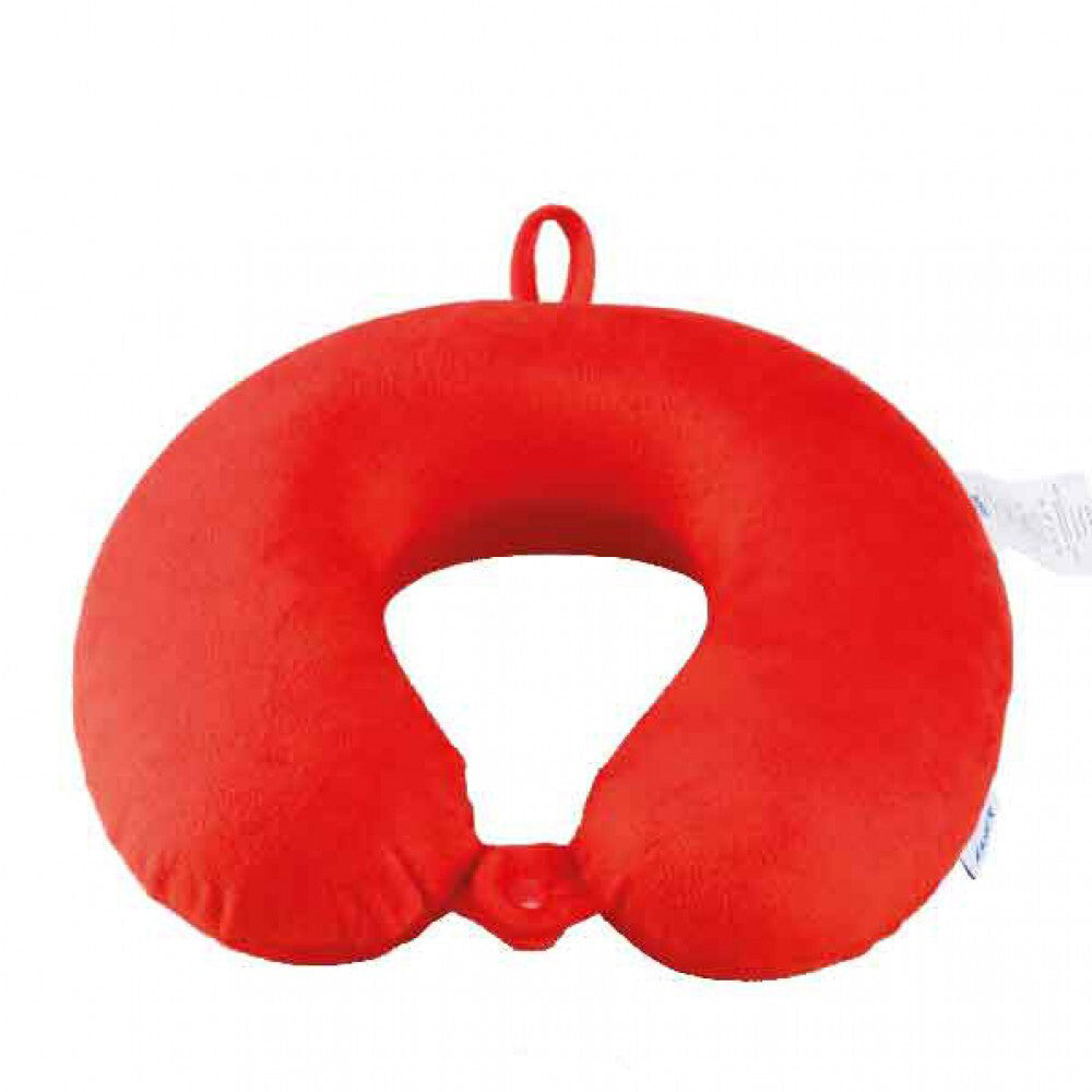Laser Memory Foam Neck Travel Pillow Sleeping Support w/ Washable Cover Red (2 Pack) — image 2