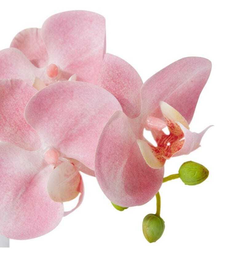 E Style 25cm Plastic Phalaenopsis Orchid in Vase Artificial Faux Flower Pink — image 2