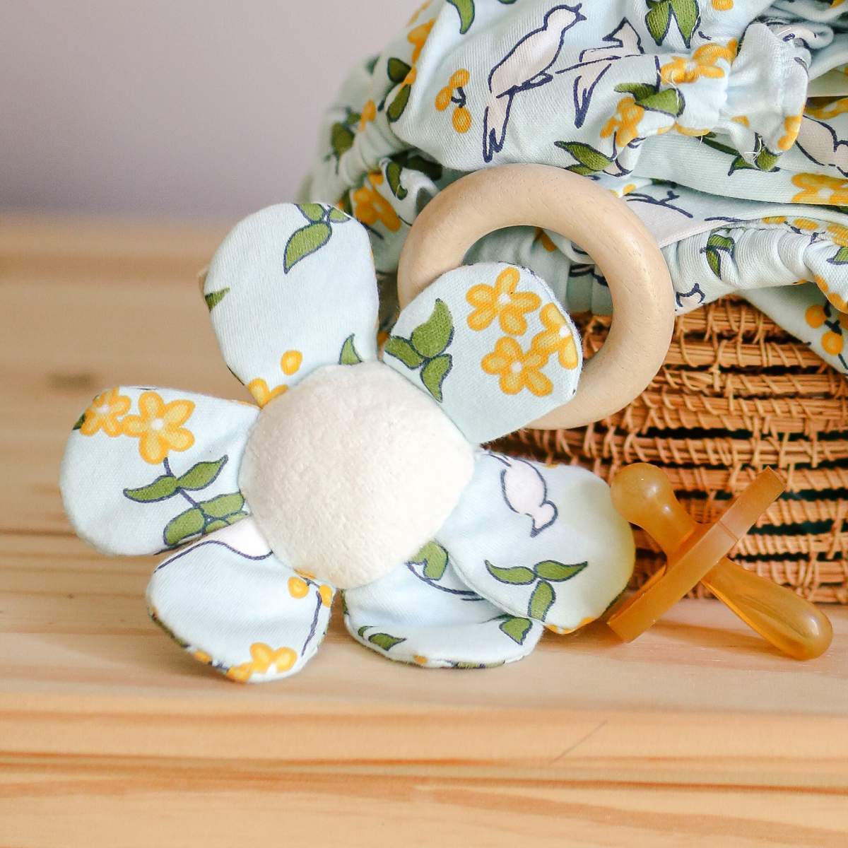 Apple Park Cotton 15cm Teething Rattle Enchanted Leaves Blue Baby/Infant Toy 0m+ — image 2