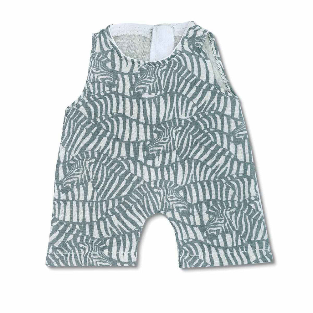 Apple Park Cotton Muslin Coverall Zebra Print Clothes For Soft Dolls Kids 0+