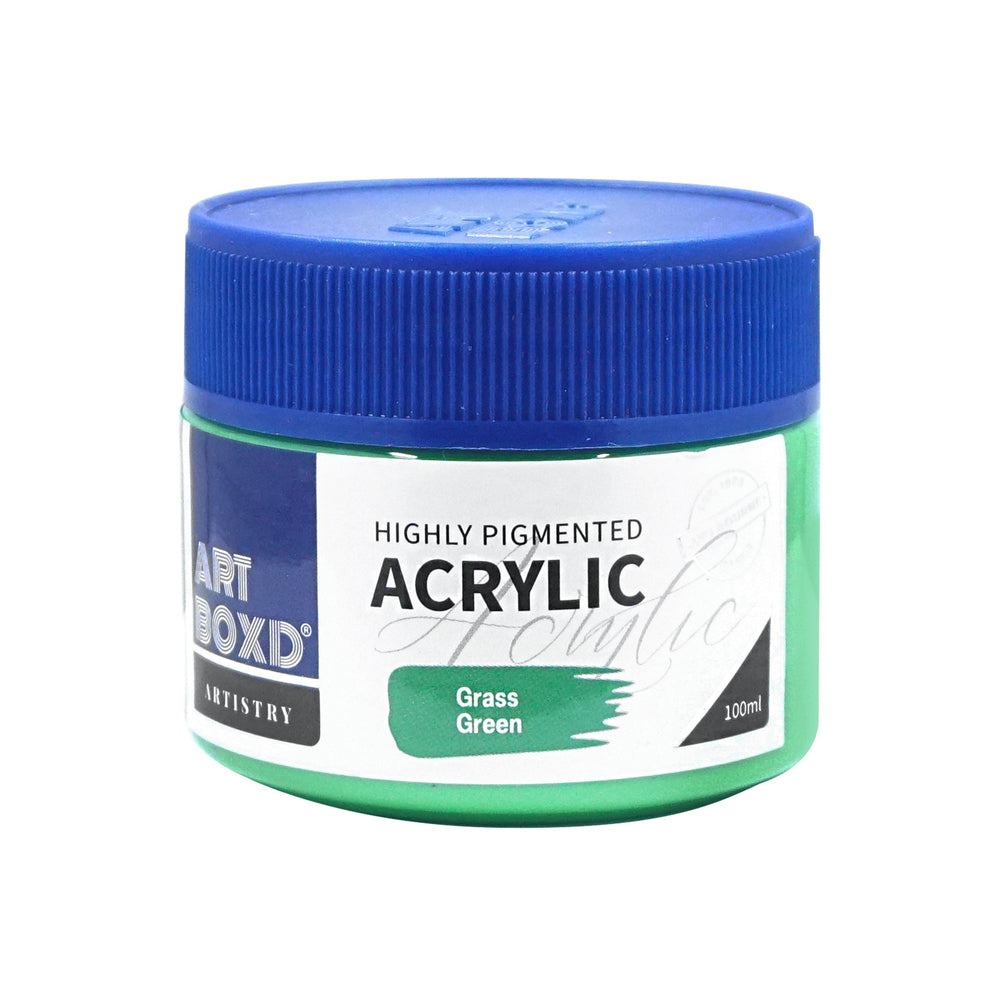 Art Boxd 100ml Premium Acrylic Artists Craft Paint High Pigmented Grass Green