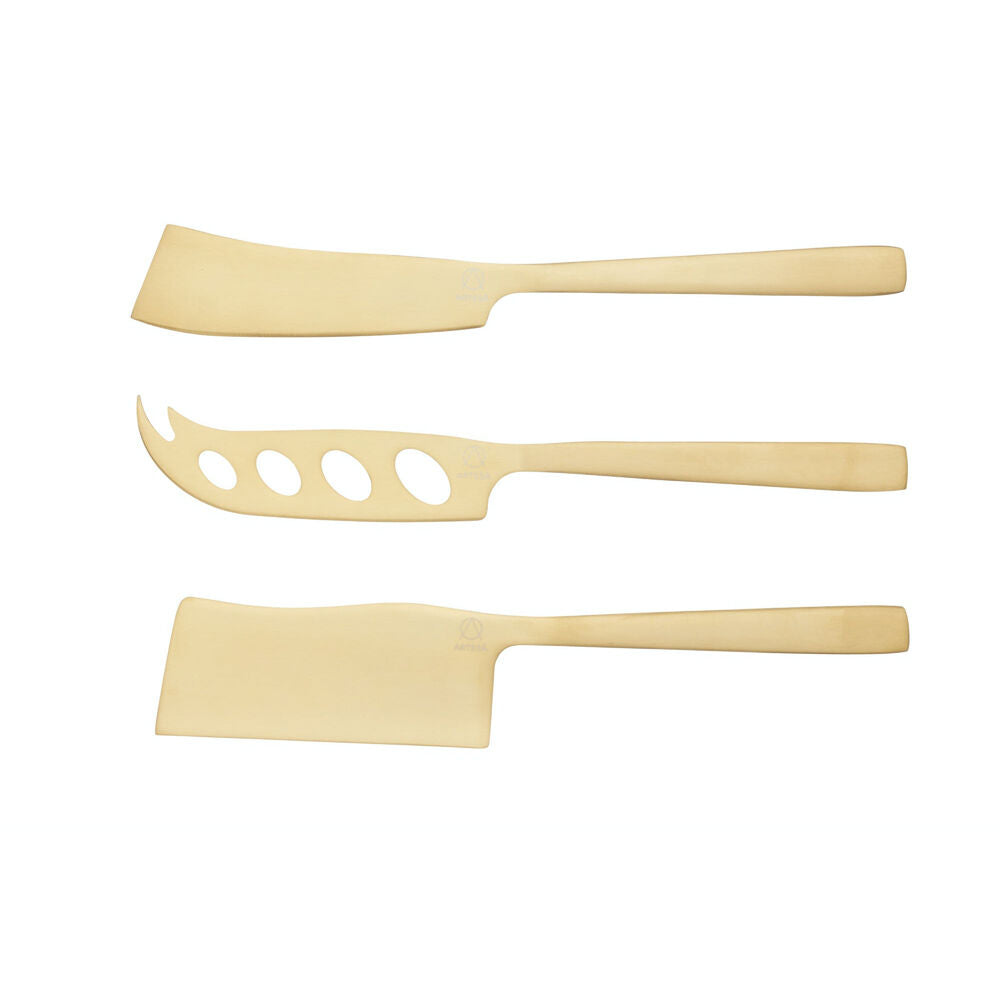 Artesa Set of Brass Finished Cheese Knives Dinner Party/Entertaining (4 Pack)
