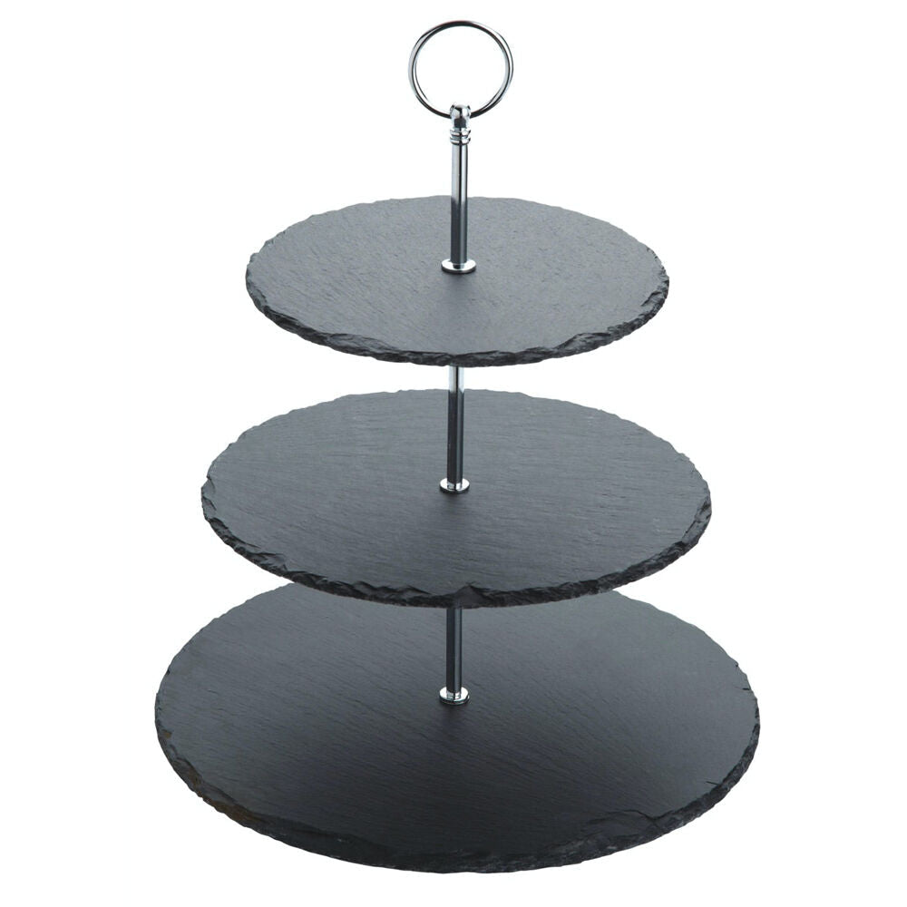 Artesa 34.5x28.5cm Appetiser Rustic Slate 3 Tier Serving Stand Appetisers