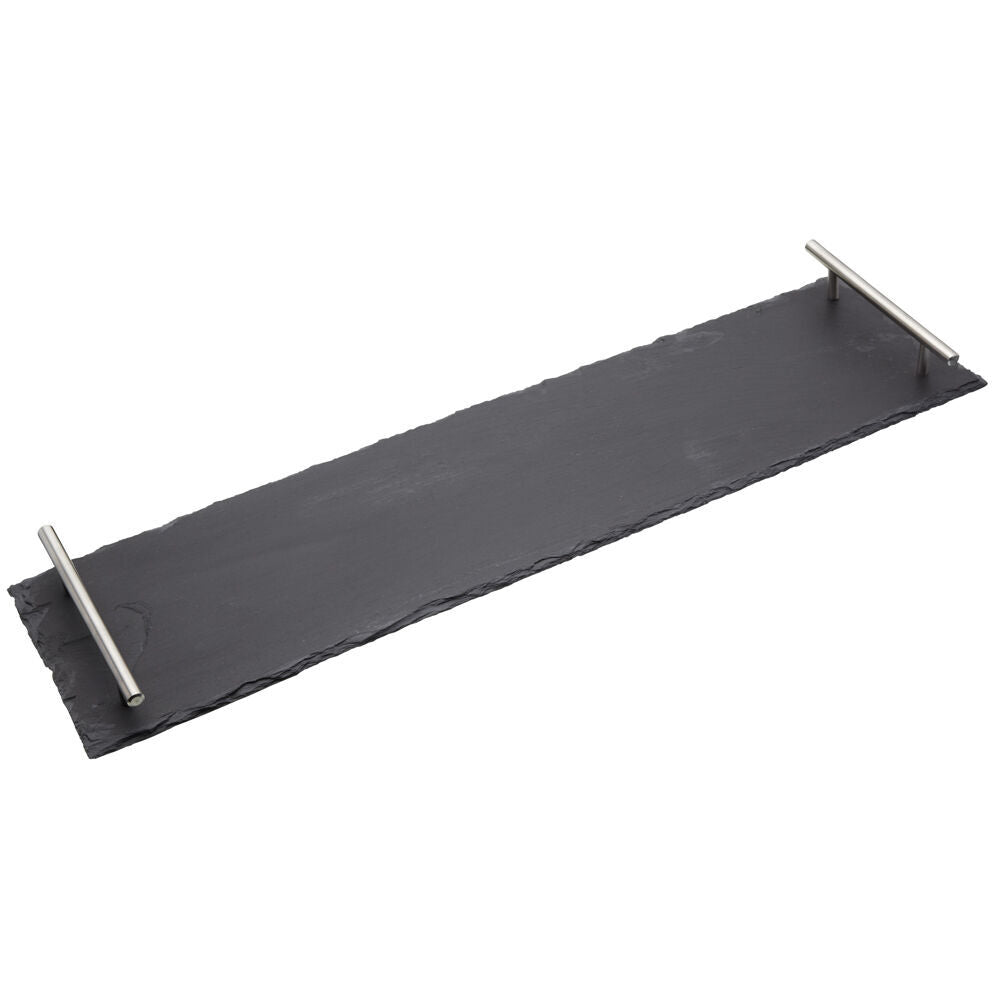 Artesa Slate Rectangular Serving Platter w/Brushed Brass Handles 60x15cm (2 Pack) — image 2