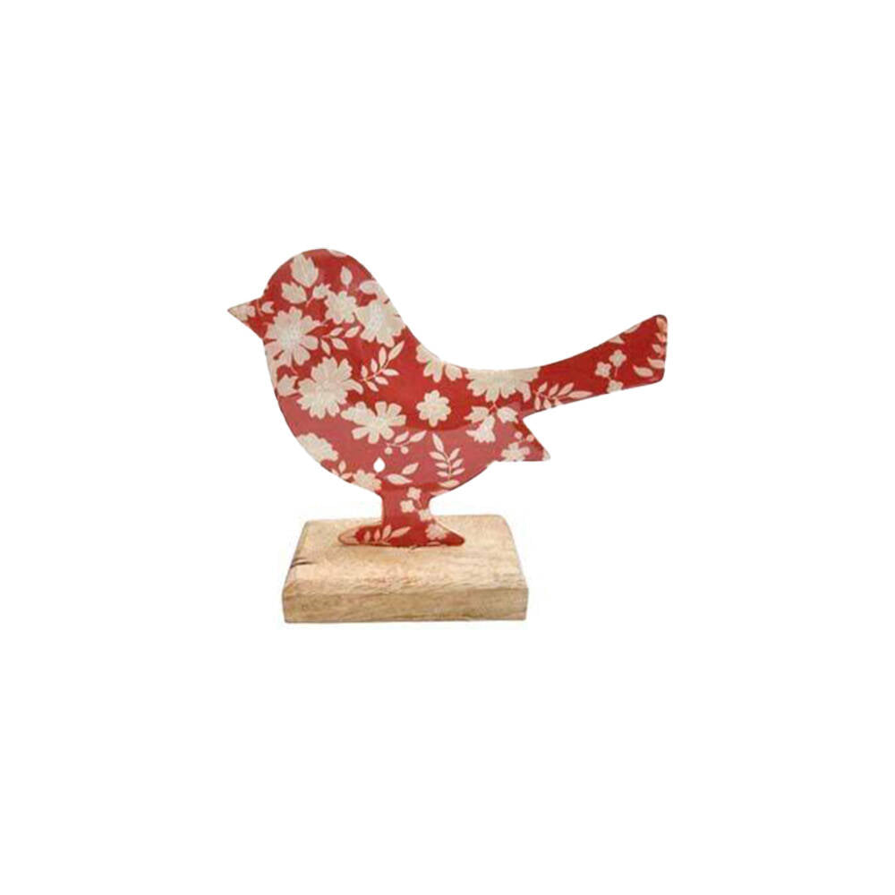 LVD Floral Bird Figurine Iron/Wood Home Tabletop Decor 15x13cm Assorted — image 2