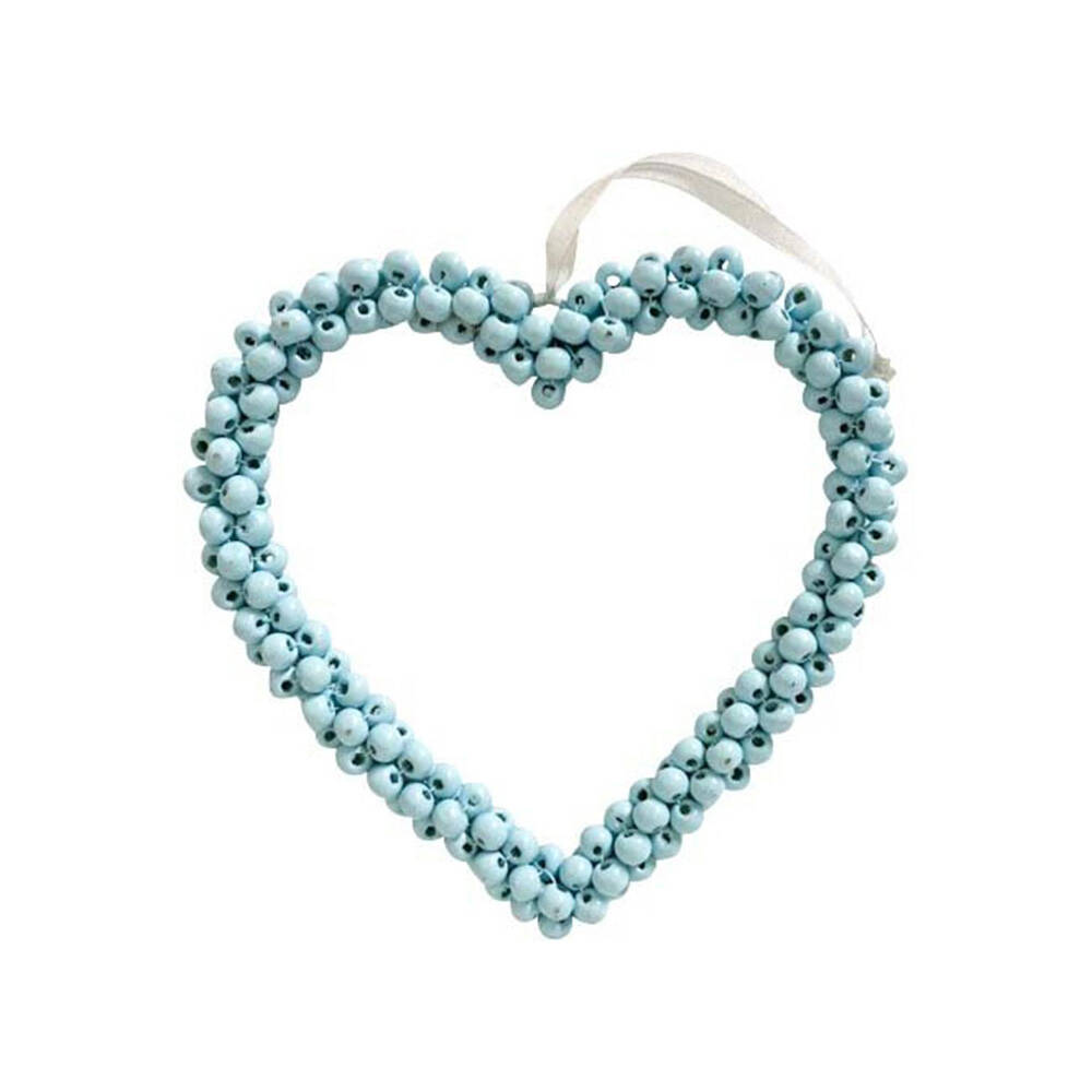 LVD Bead Heart Hanger Wooden Hanging Ornament Home/Garden Decor Blue 17cm (2 Pack) — image 2