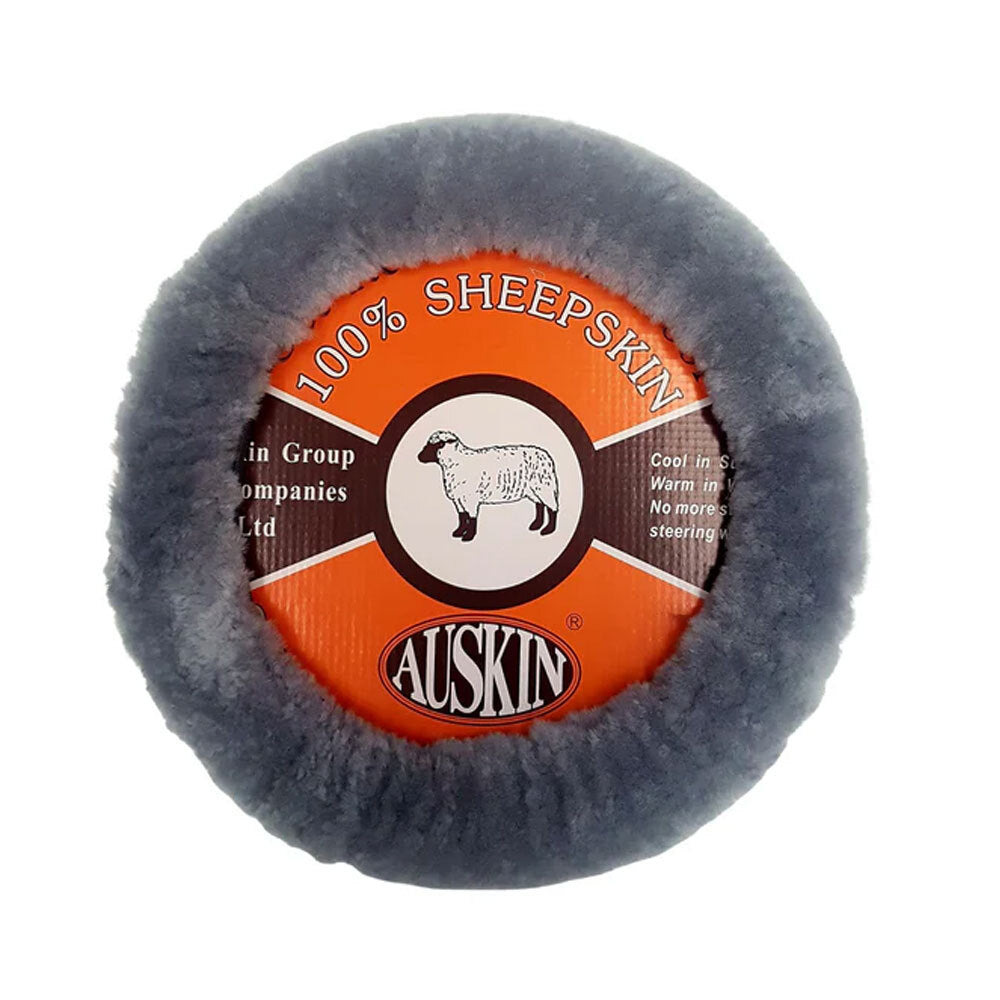 Huxford Grove Sheepskin Car/Auto Universal Soft Steering Wheel Cover — Charcoal