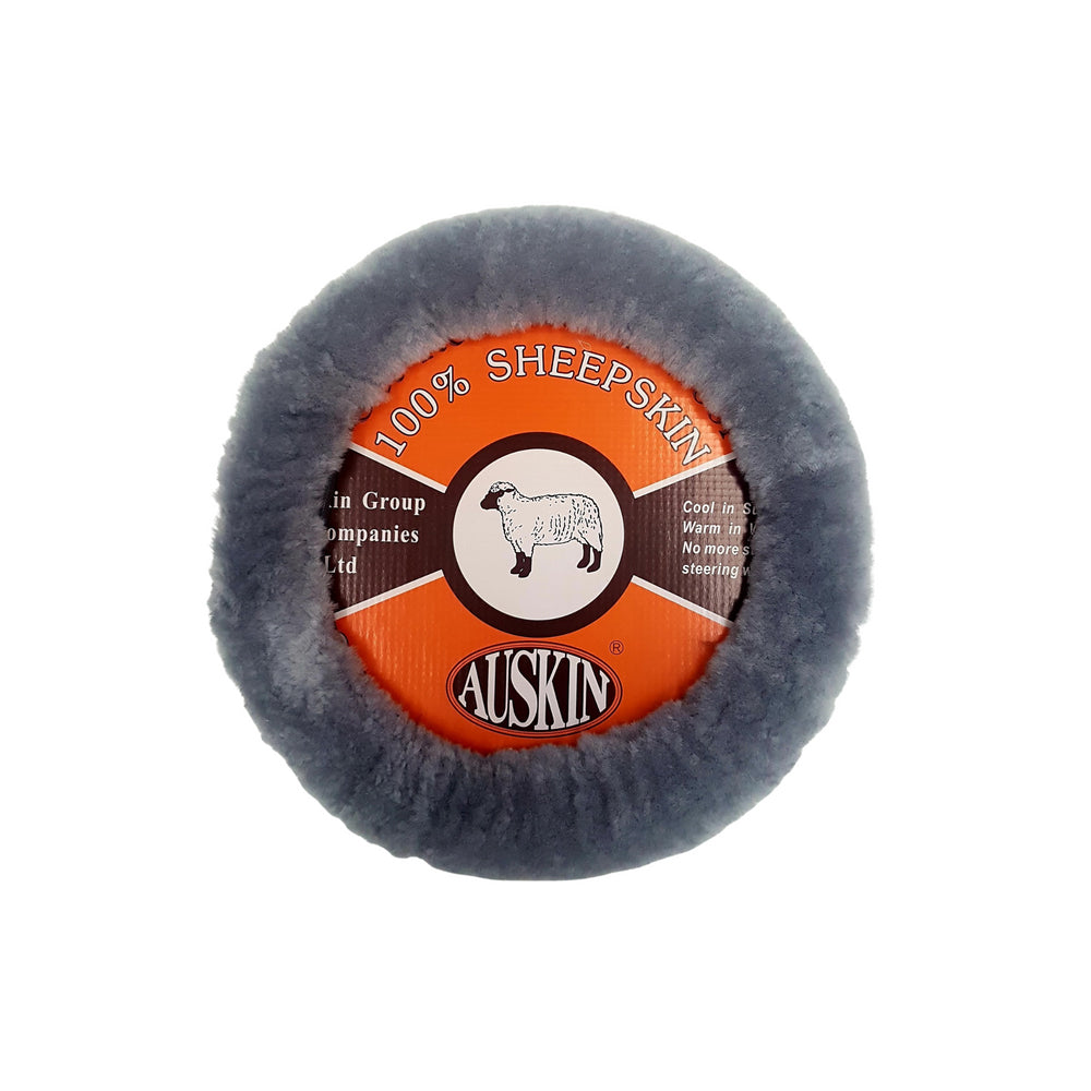 Huxford Grove Sheepskin Car/Auto Universal Soft Steering Wheel Cover Charcoal (2 Pack) — image 2