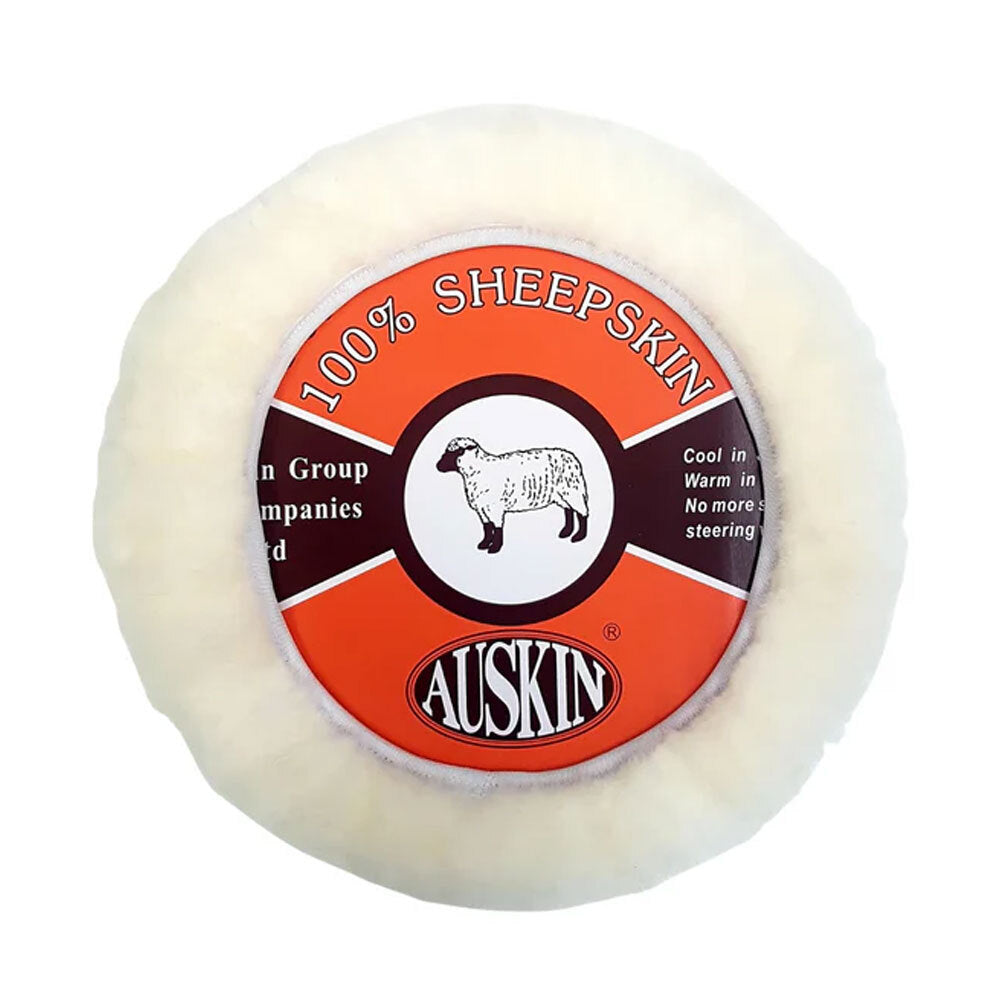 Huxford Grove Sheepskin Car/Auto Universal Soft Steering Wheel Cover — Ivory