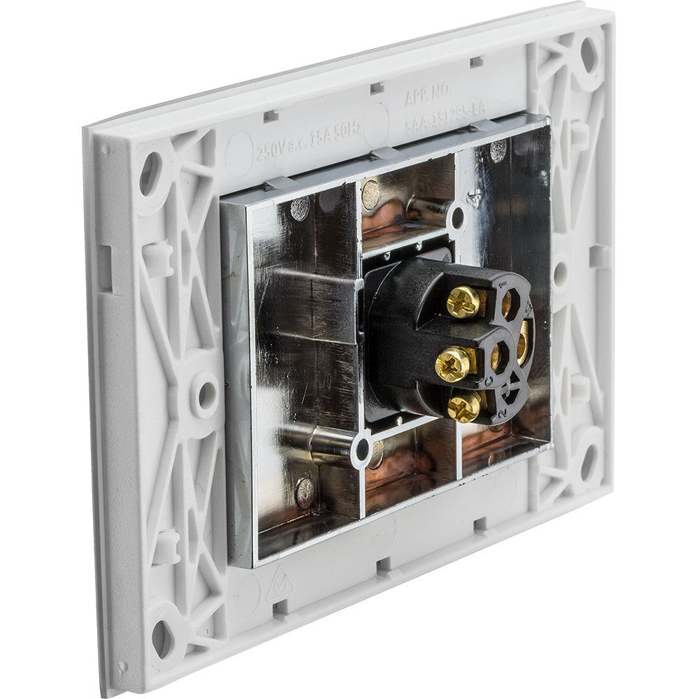 Doss ASW1 115mm Acrylic Wall Plate 1 Gang Light Power Switch 2 Way On/Off White — image 2