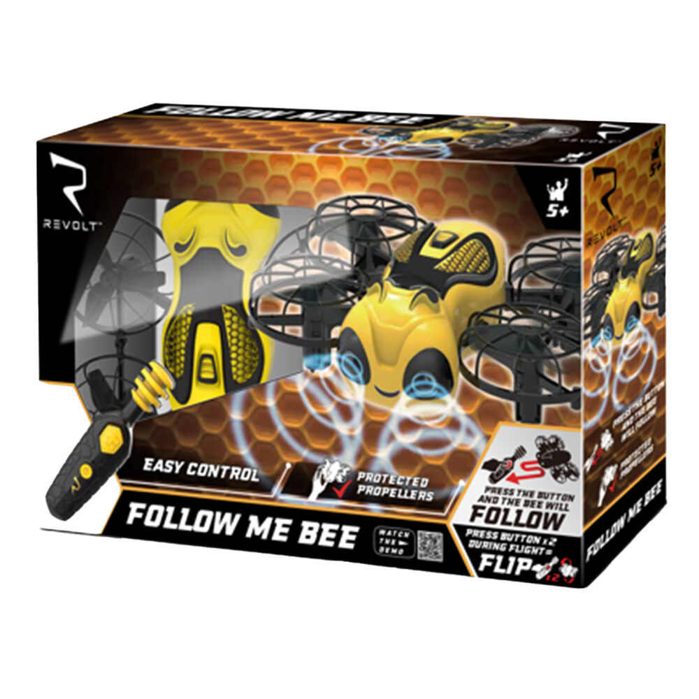 Wahu Revolt Radio Control Follow Me Bee Mini Drone RC Toy Kids 5y+ 11.9x11cm Yellow