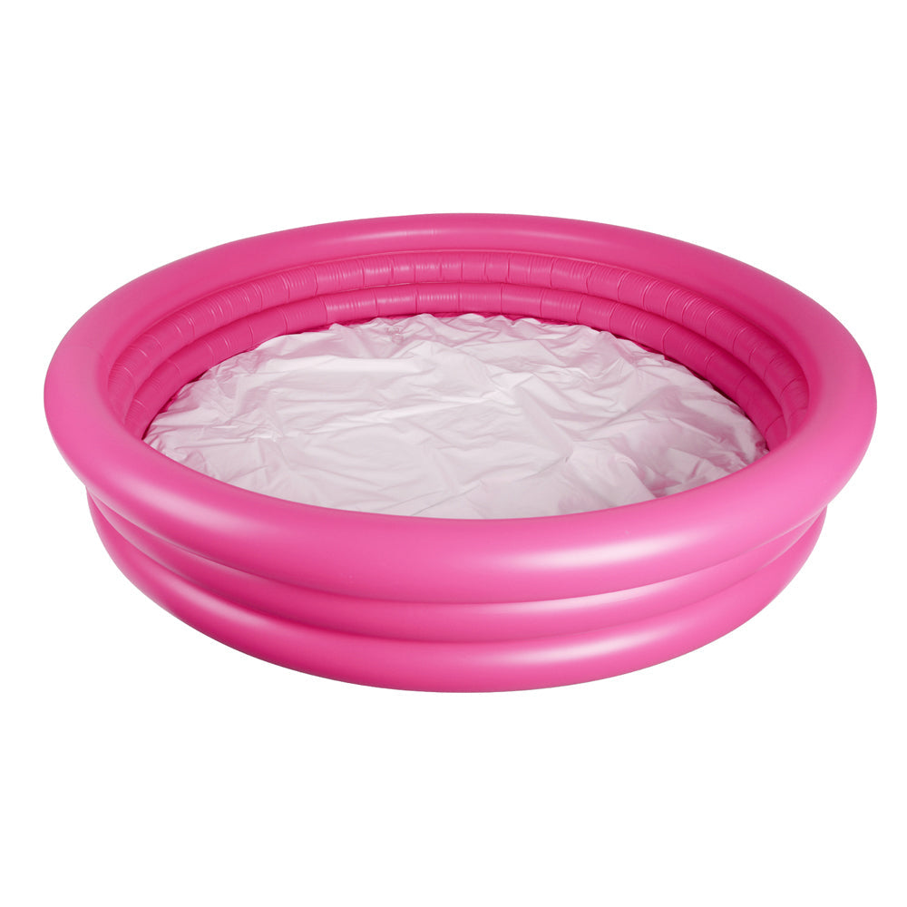 Airtime 3-Ring 152x30cm Kiddie Swimming Pool Round Outdoor Inflatable Fun — Pink