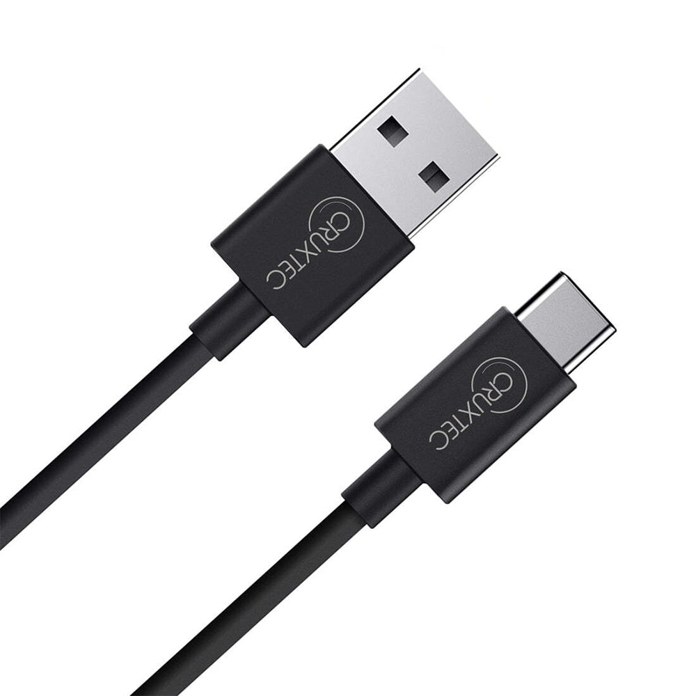 Cruxtec 1m USB-A 2.0 Male to USB Type-C Male Cable For Syncing/Charging Black