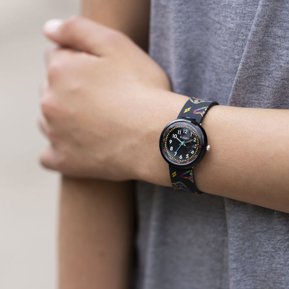 Tikkers Time Gaming Adjustable Dial Watch with Silicone Straps - Black — image 3