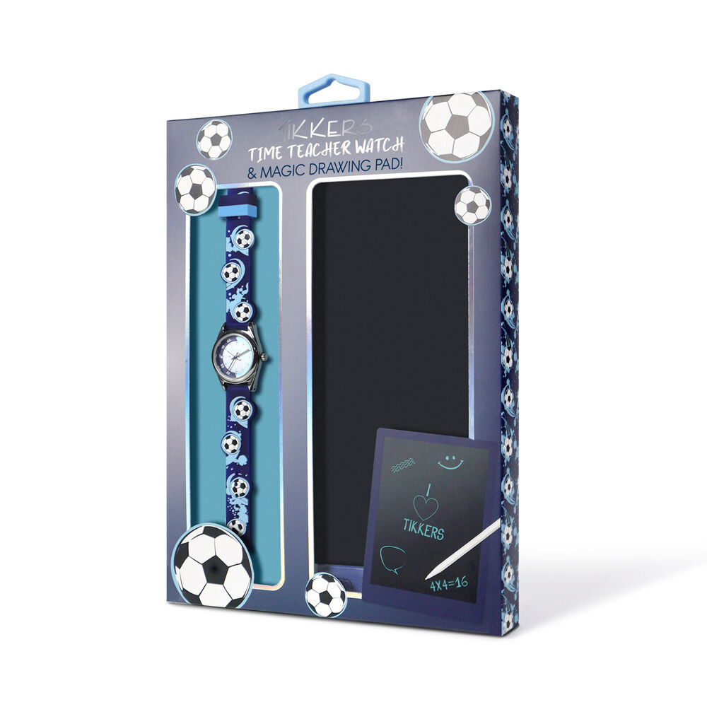 Tikkers Time 3D Writing Watch with Straps & Football Pad Gift Set - Blue — image 2