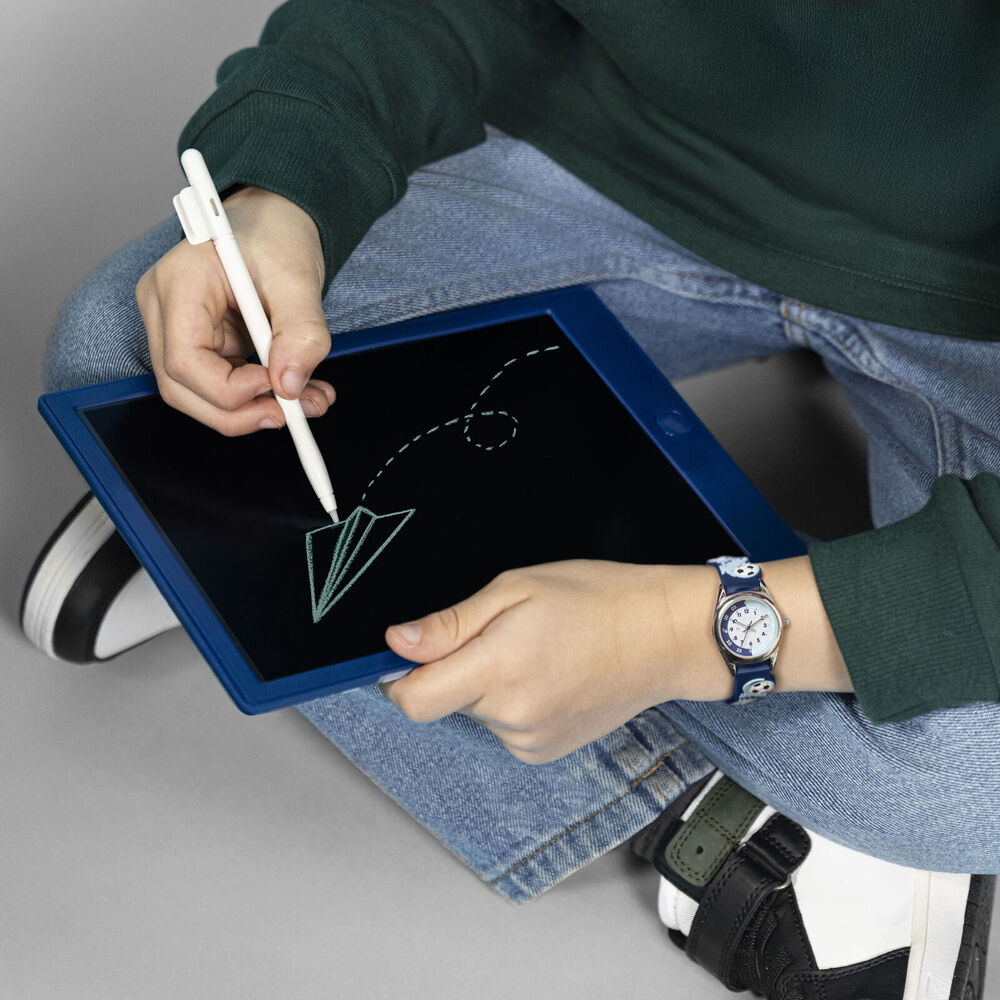 Tikkers Time 3D Writing Watch with Straps & Football Pad Gift Set - Blue — image 3
