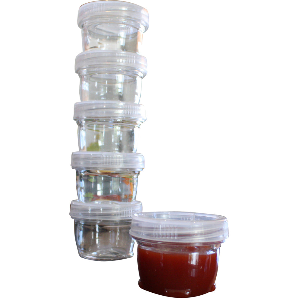 Urban Kitchen 45ml Plastic Containers Twist Stackable Food Storage Clear (6 Pieces) — image 2