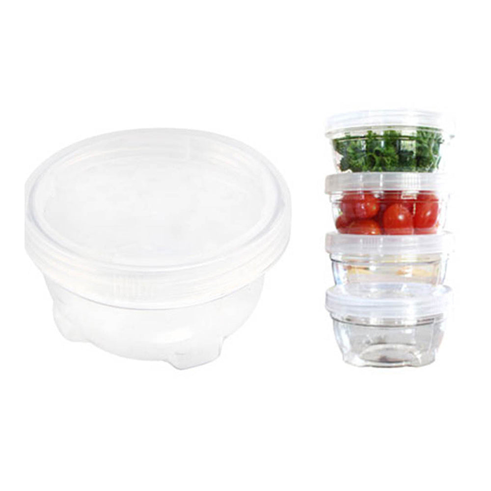Urban Kitchen 180ml Plastic Containers Twist Stackable Food Storage Clear (4 Pieces)