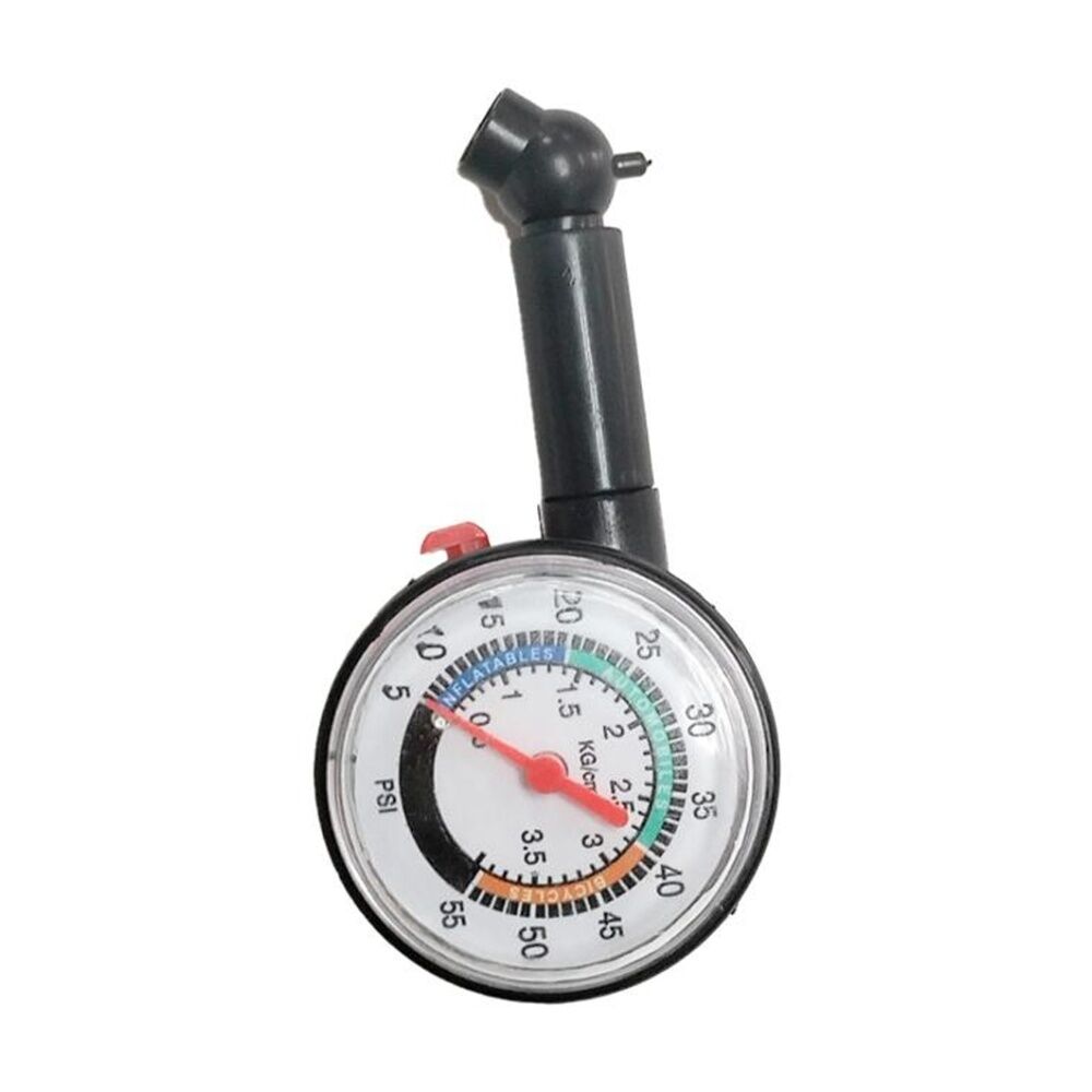 Autoshift 10x5cm Round Dialed Tyre Pressure Gauge 55psi Max Automotive Use