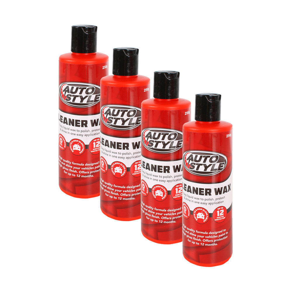 Auto Style Liquid Cleaner Wax 250G 34.5x22.5x19cm (4 Pack)
