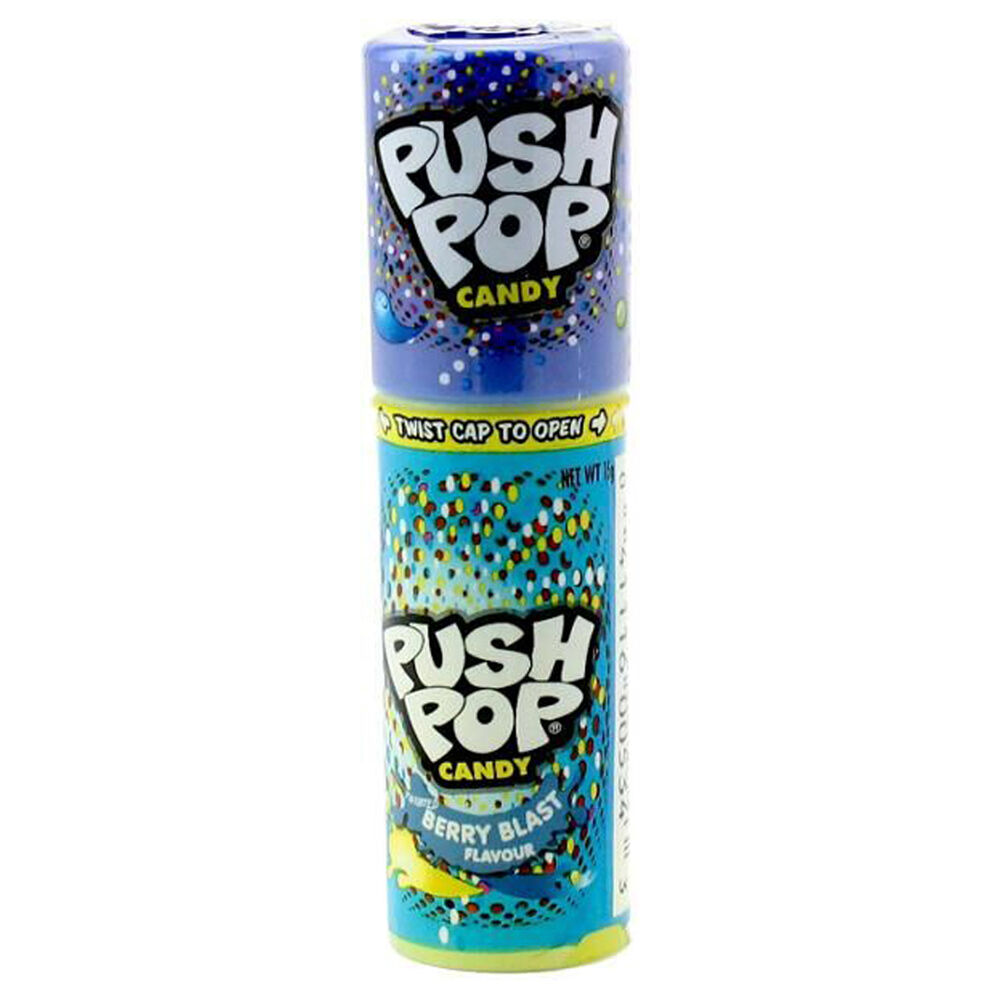 Push Pop Assorted Lollipop Candy Sweet Confectionery Lollies w/ Fruit Flavour
