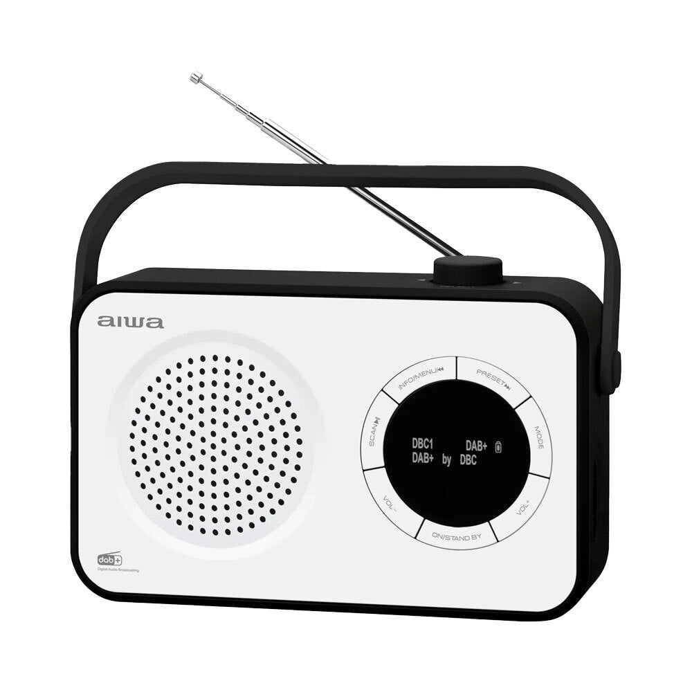 Aiwa Portable DAB/AM/FM/SD/AUX/Bluetooth C Battery Digital Tuning Radio White — image 2