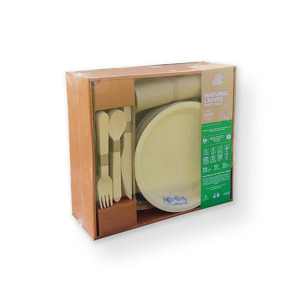 Eco Soulife EcoSouLife Disposable Natural Areca Nut Leaf Round Party Pack Utensils (112 Pieces) — image 2
