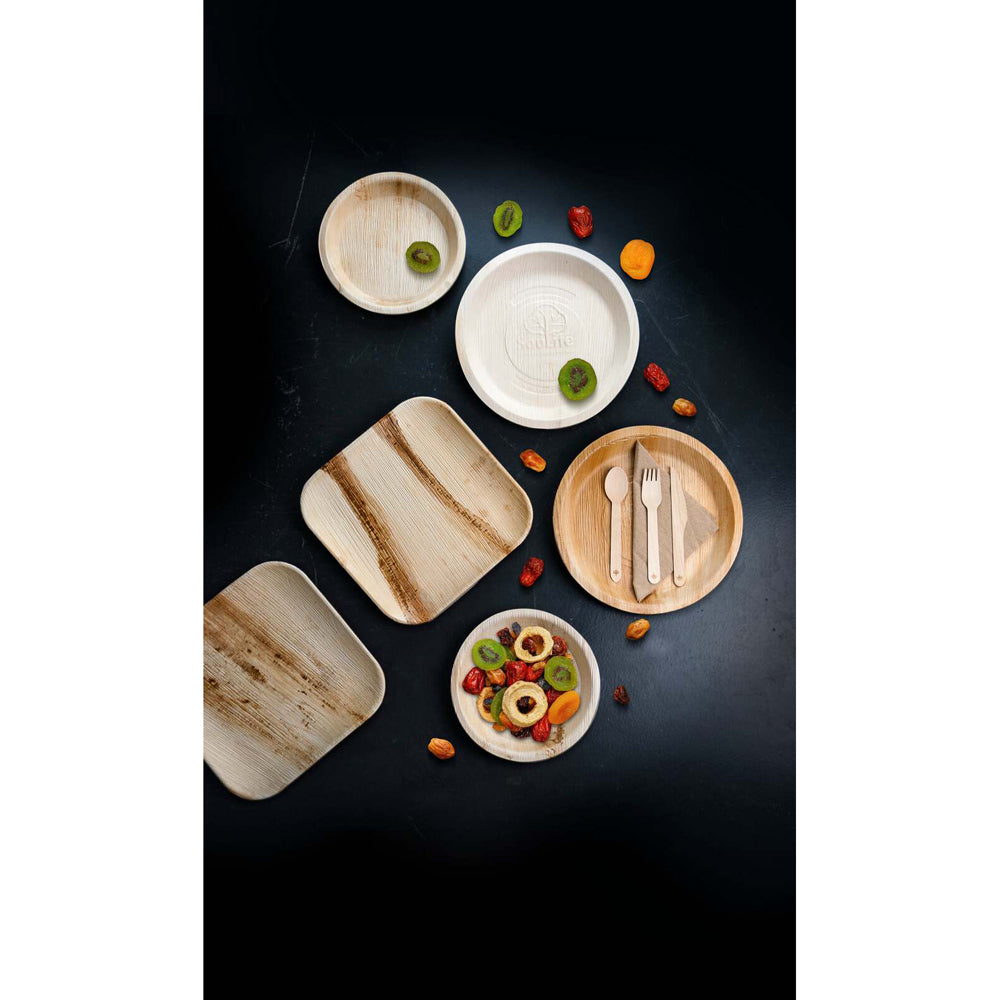 Eco Soulife EcoSouLife Disposable Natural Areca Nut Leaf Round Party Pack Utensils (112 Pieces) — image 5