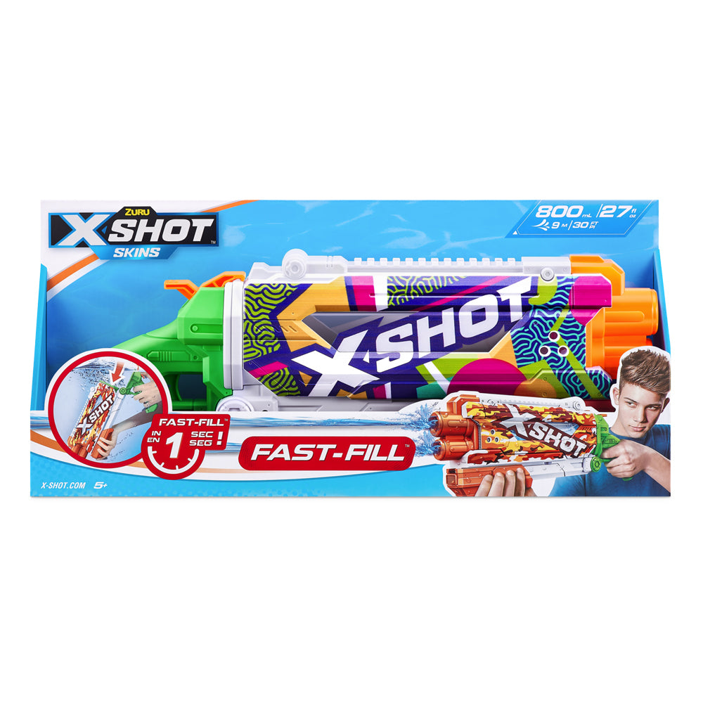 Zuru X-Shot Fast Fill Skins Water Gun Pump Action Kids/Children Toy Assorted 5+