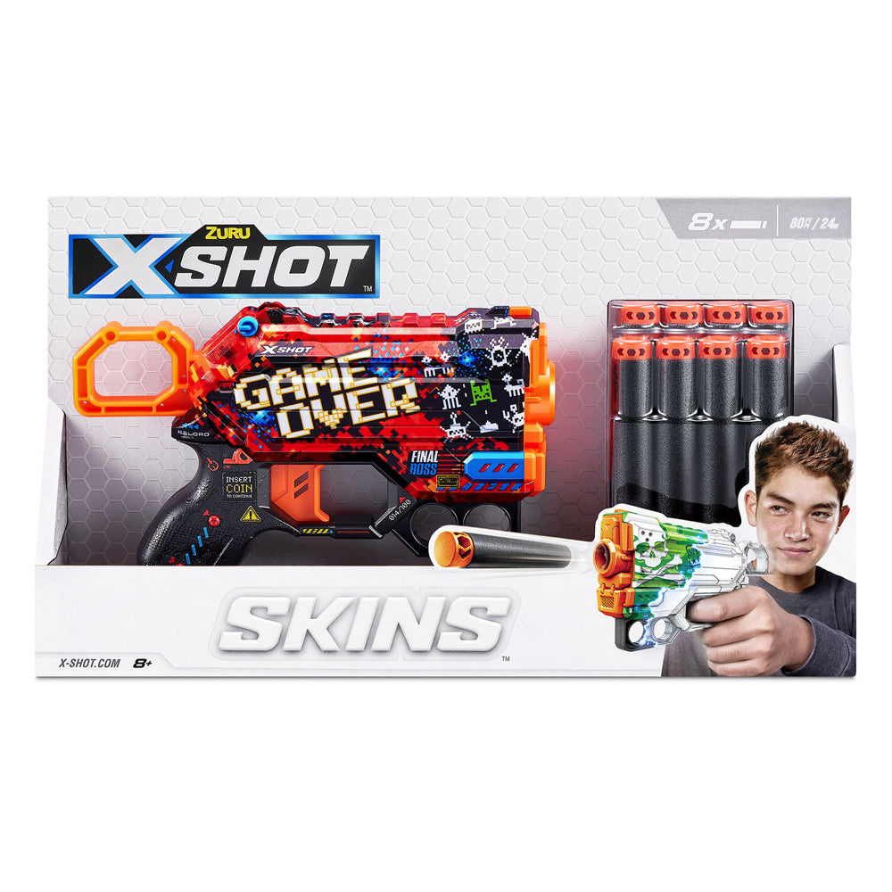 Zuru X-Shot Skins Menace Blaster Toy Gun w/ 8 Darts Assorted Kids/Children 8+ — image 2