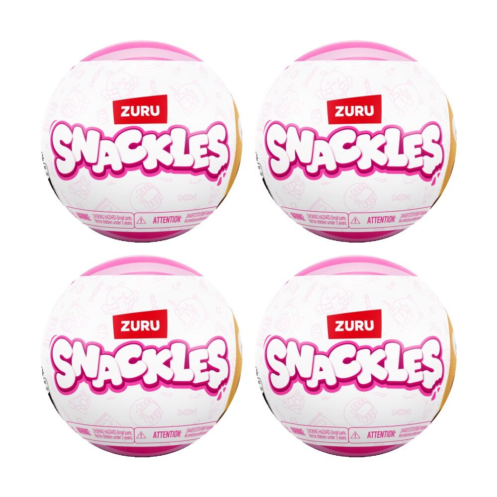 Zuru Snackles Core 5In Capsule Wave 3 Soft Toy Plush Kids - 3y+ Assorted (4 Pack)