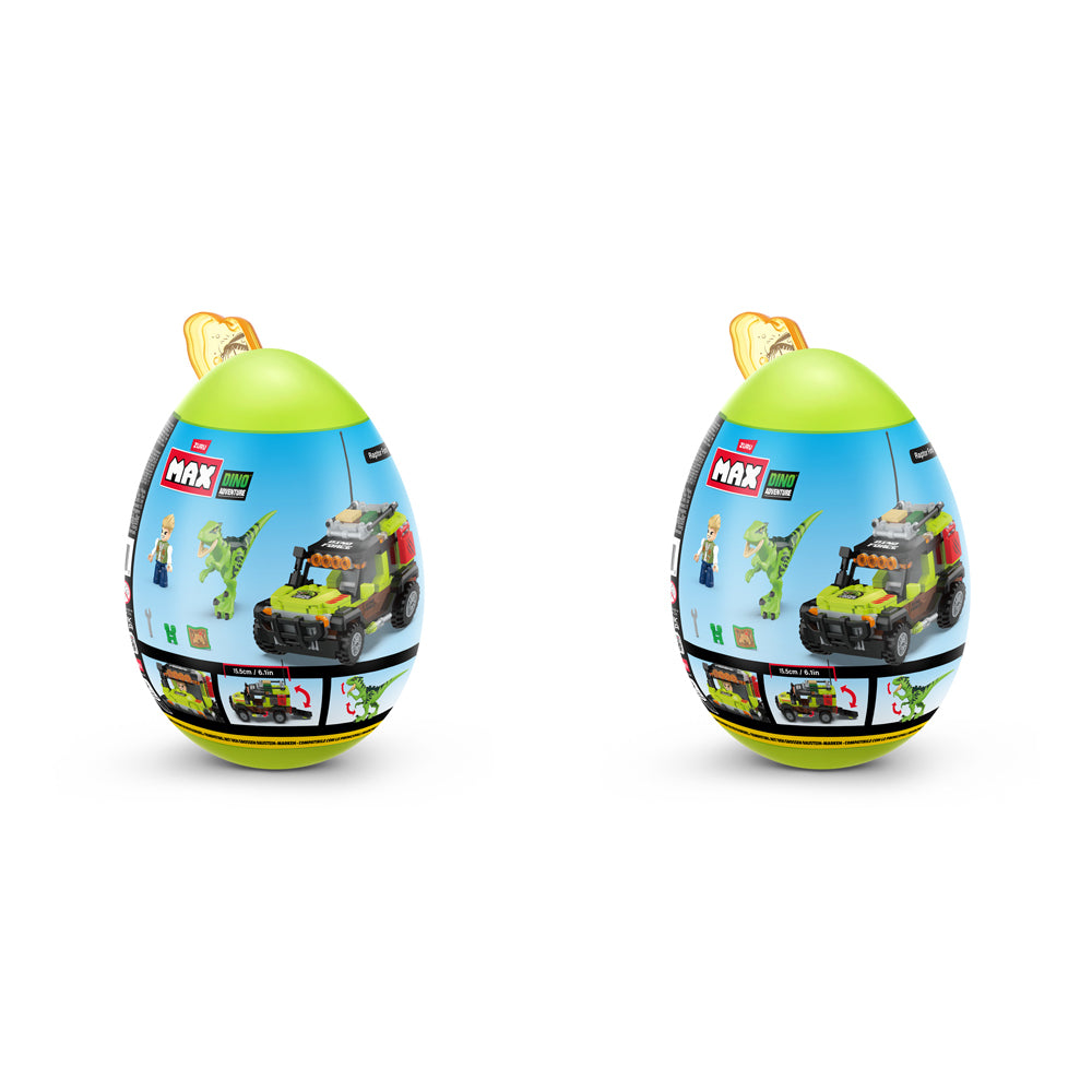 Zuru 252pc ZURU Max Build Dino Escape Egg Capsule Bricks Kids Building Play Toy 6+ (2 Pack)