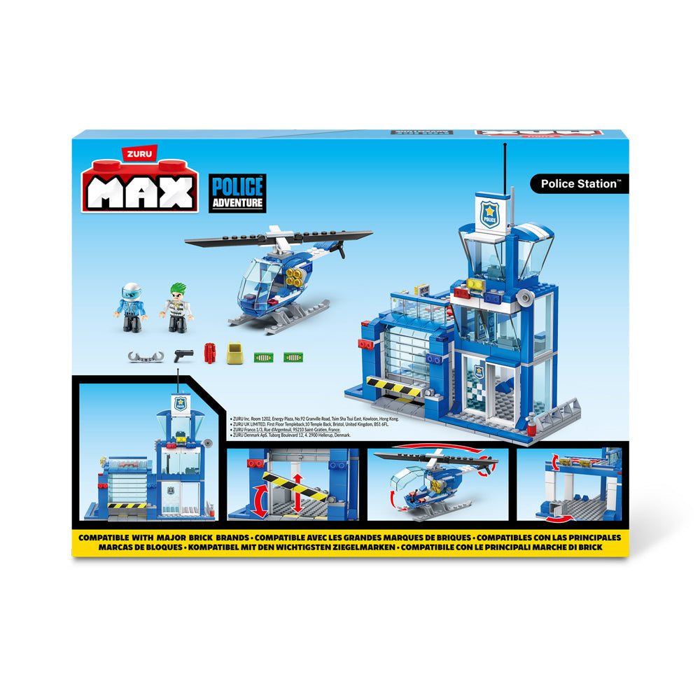 Zuru Max Build Bricks City Police Station Playset Kids Building Toy 6y+ (321 Pieces)