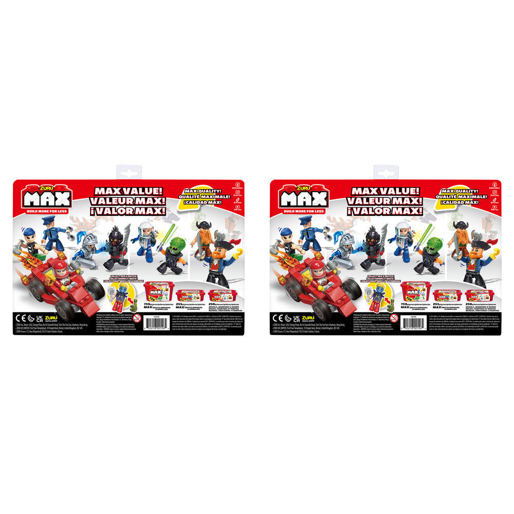 Zuru 15pc Zuru Max Build Construction Figurine Pack Kids Interactive Figure 3y+ (2 Pack)