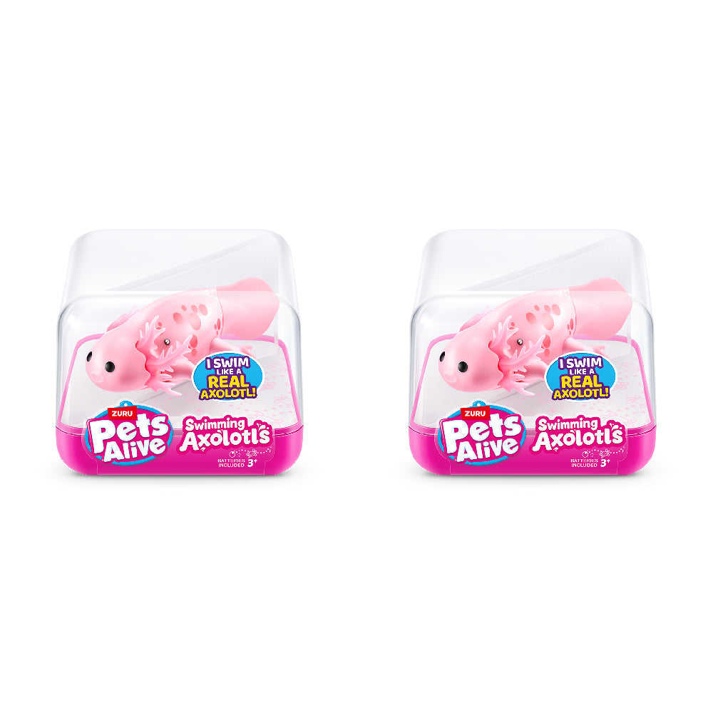 Zuru Pet's Alive Robo Axolotls Kids/Children Fun Play Bath Toy Assorted 3y+ (2 Pack)