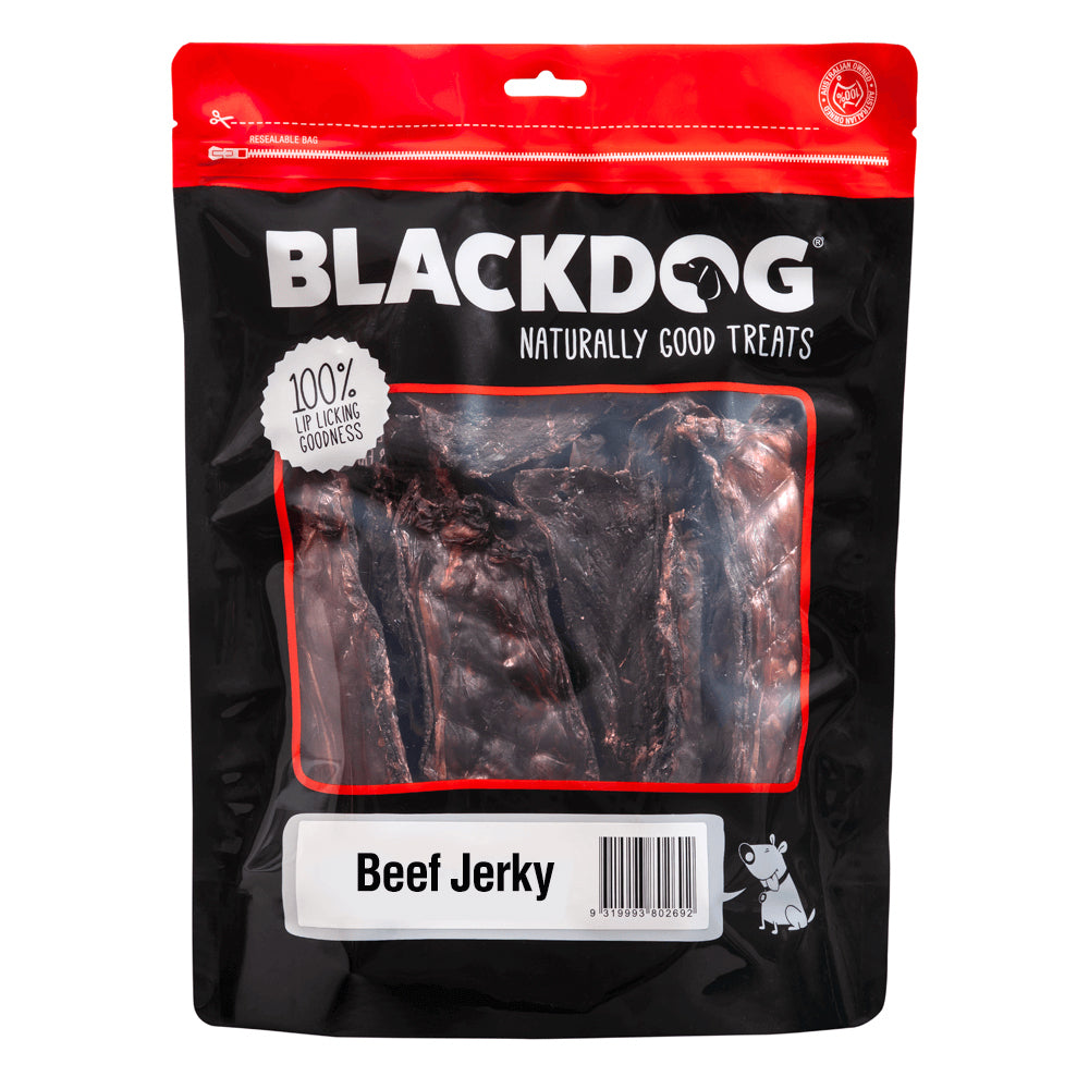Blackdog Naturally Good Dog Treats Beef Jerky High Protein Low Fat Pet Food 500g
