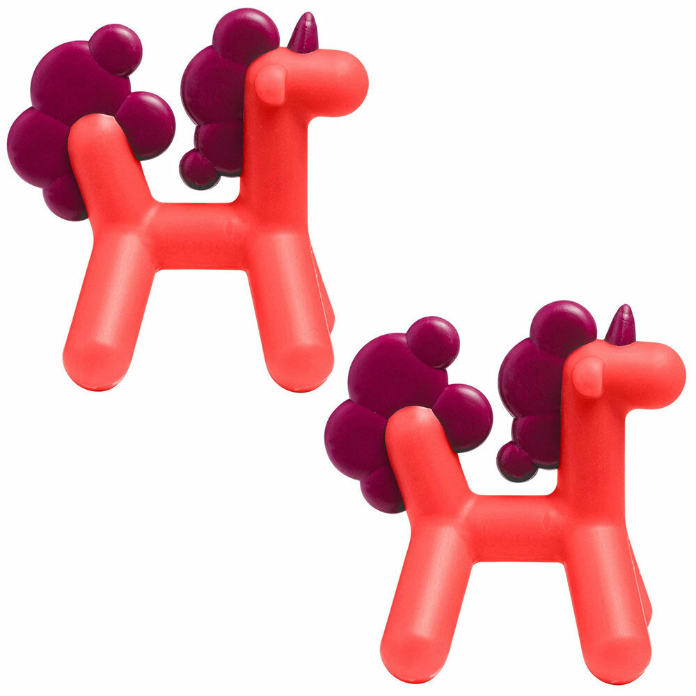 Boon Prance Silicone Teether Baby/Newborn Teething Toy Unicorn 0m+ Pink/PP (2 Pack)