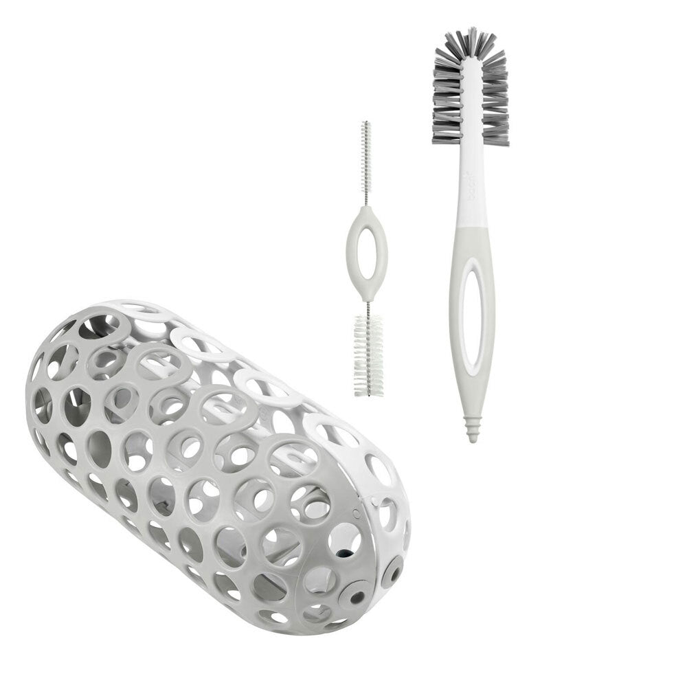 Boon 26cm Clutch Basket w/ 2x Trip 27cm/18cm Baby Bottle Cleaning Brushes . Set