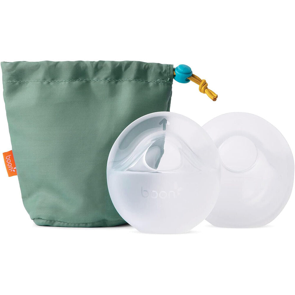 Boon Trove Silicone Manual Breast Pump Pack w/ Travel Pouch 11x11cm White (2 Pieces)