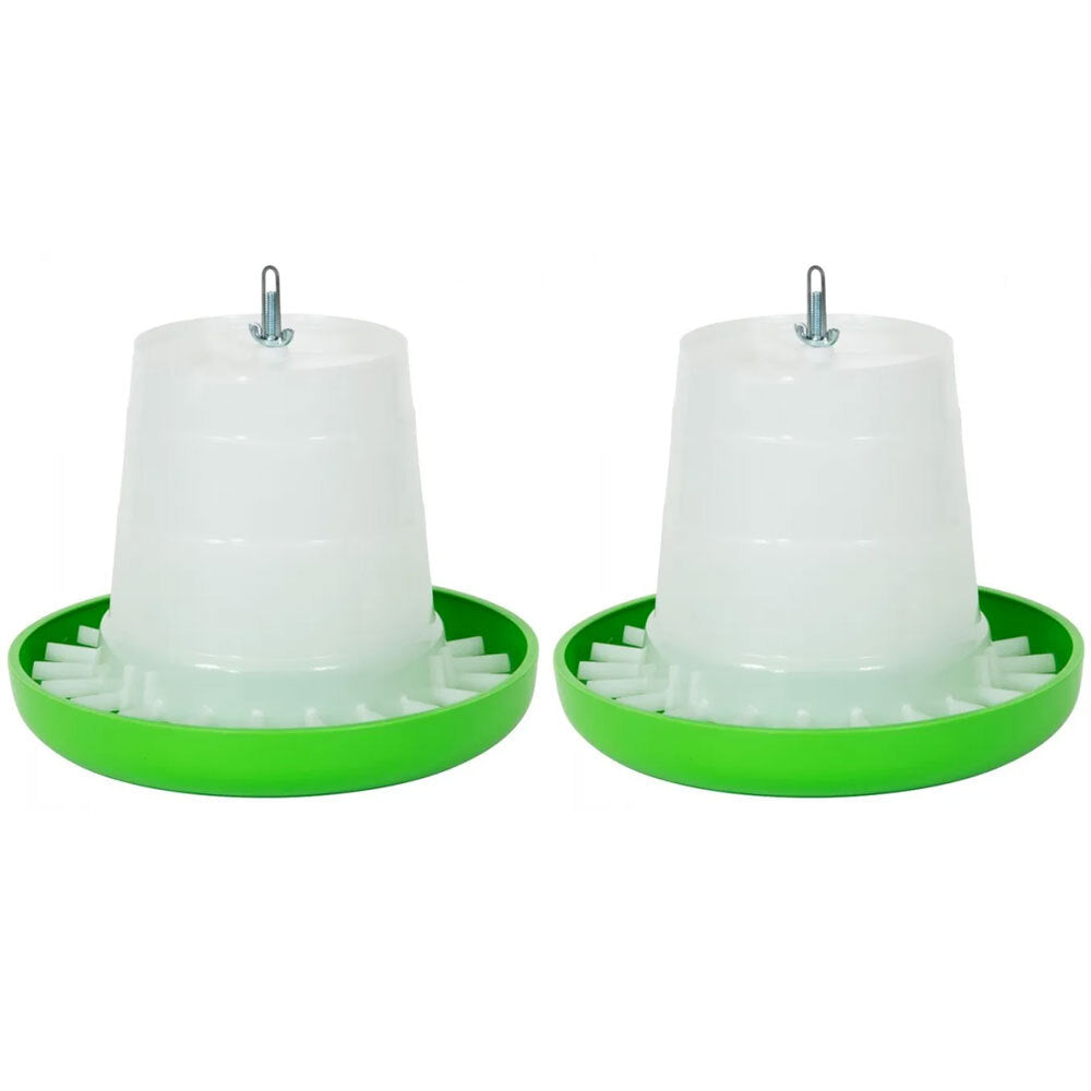 Showmaster 4pc Show Master Green and White Poultry/Bird Suspension Feeder 126A 3KG (2 Pack)