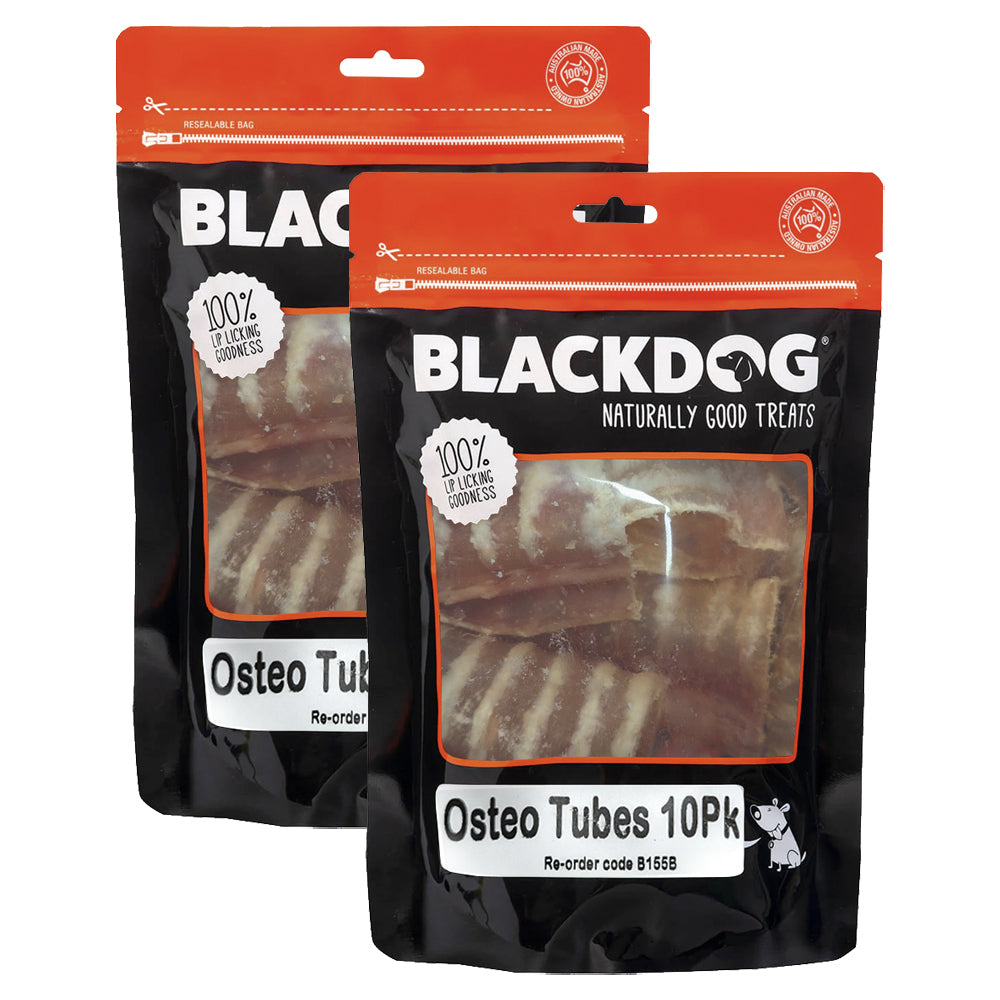 Blackdog Osteo Tubes Dog Chew 2 Pack 10 Pieces Natural Beef Dental Treats