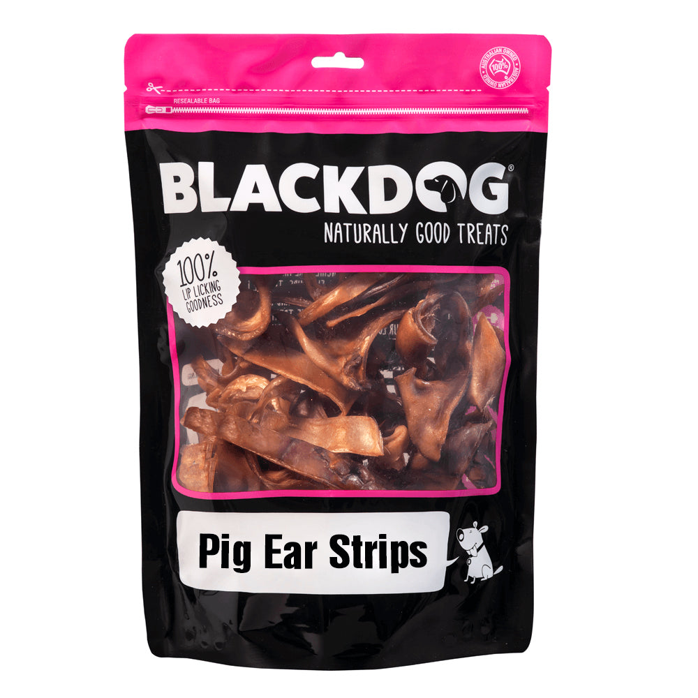 Blackdog Naturally Good Pig Ear Strips High Protein Low Salt Dog Treats 500g