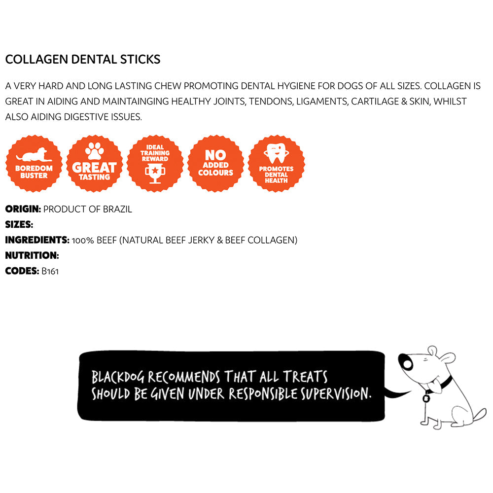 Blackdog 28cm High Protien Beef Collagen Dental Stick Dog/Pet Healthy Chew/Treat — image 2