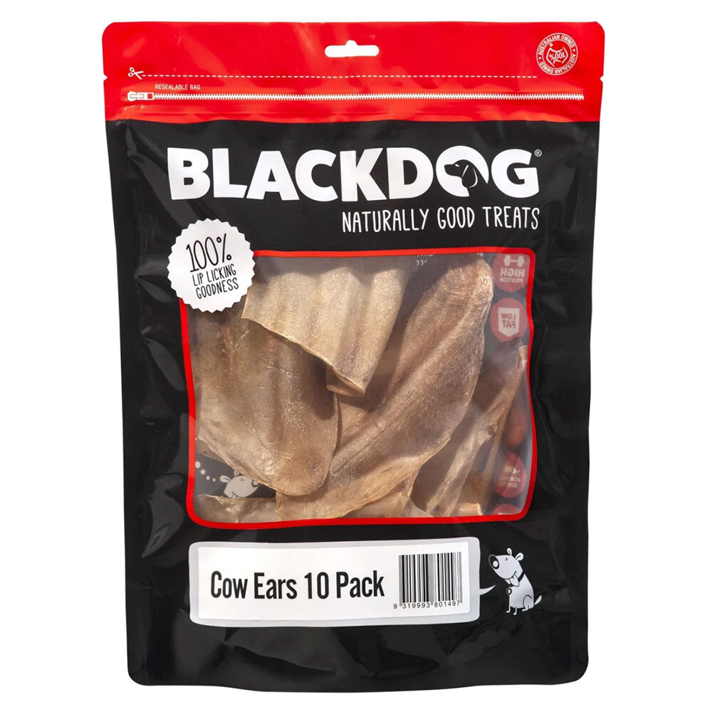 Blackdog Naturally Good Treats Cow Ears 10 Pack Natural High Protein Dog