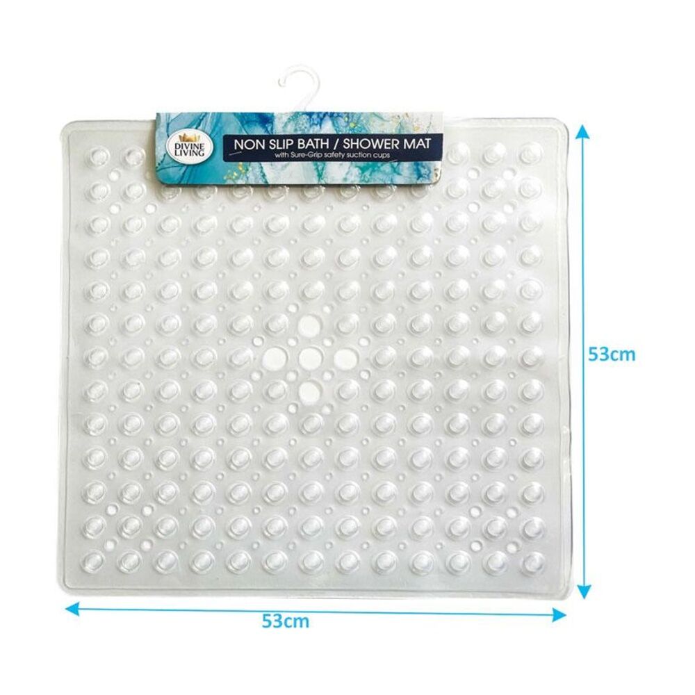Divine Living 53x53cm Non Slip Bath/Shower Mat w/ Sure Grip Suction Cups — image 2
